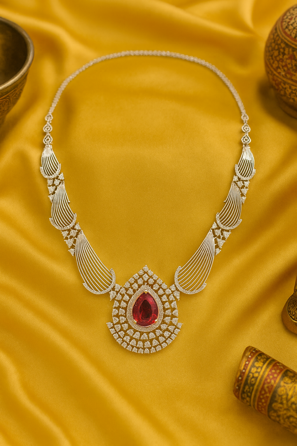 Crimson Royale Cascade Necklace