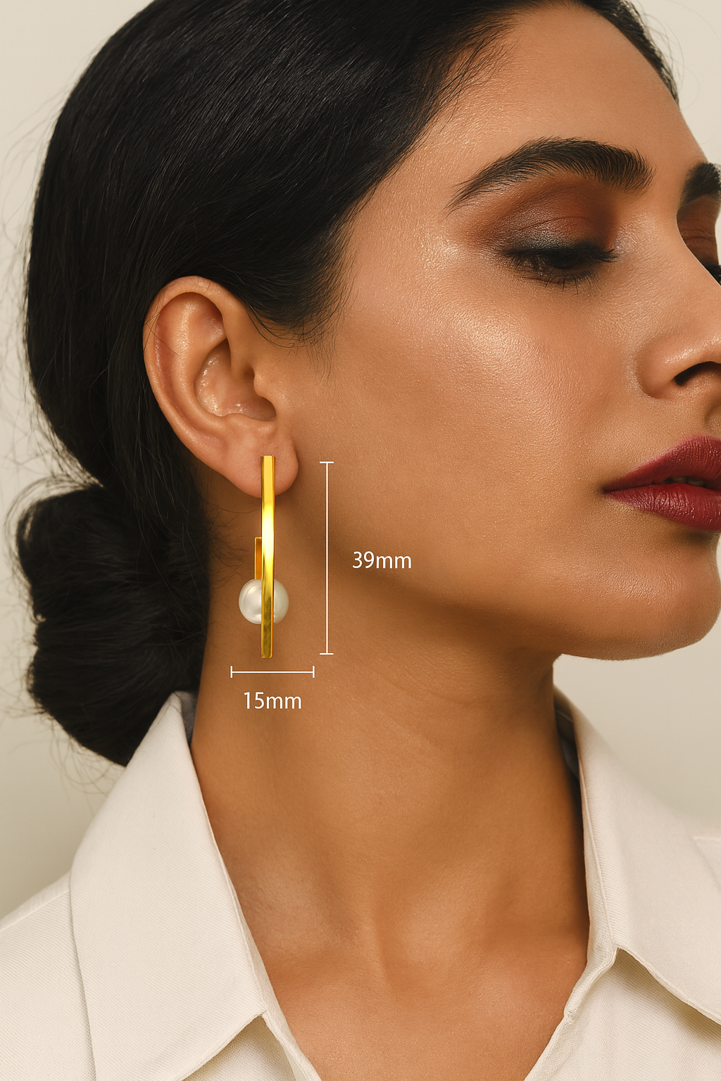Golden Aura Pearl Hoops