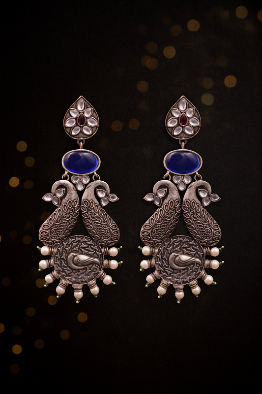 Regal Peacock Kundan Dangler