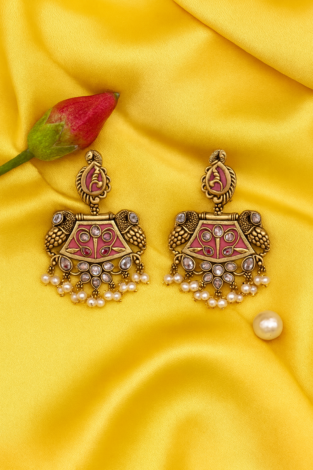 Peacock Charm Antique Jhumkas