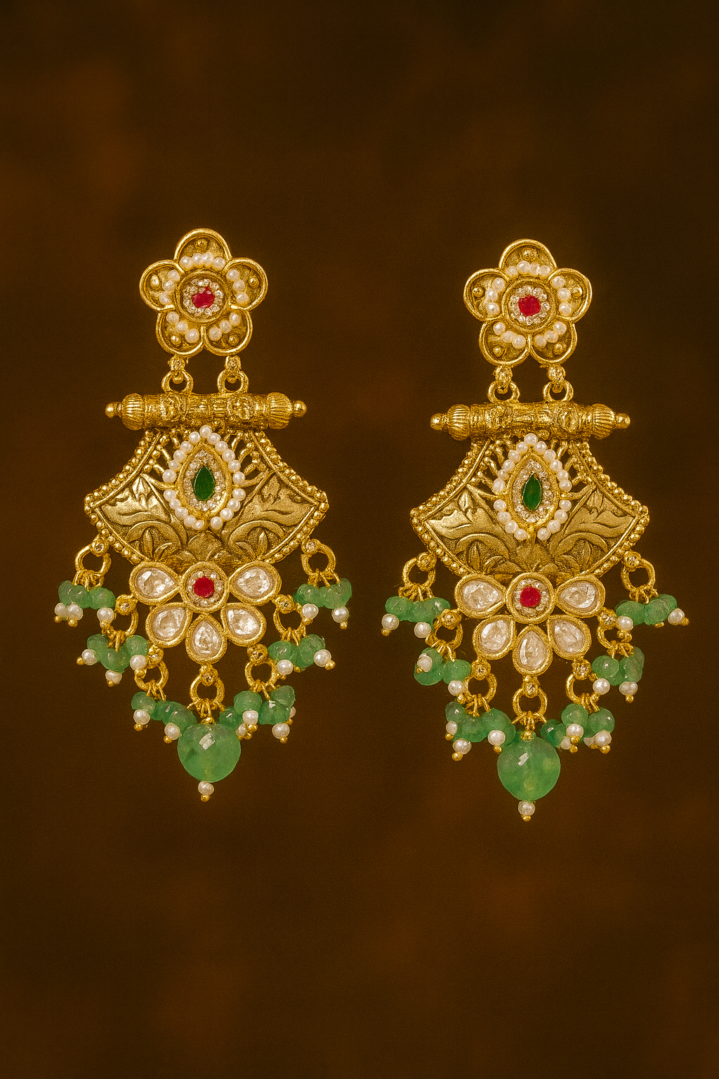 Royal Emerald Bloom Earrings