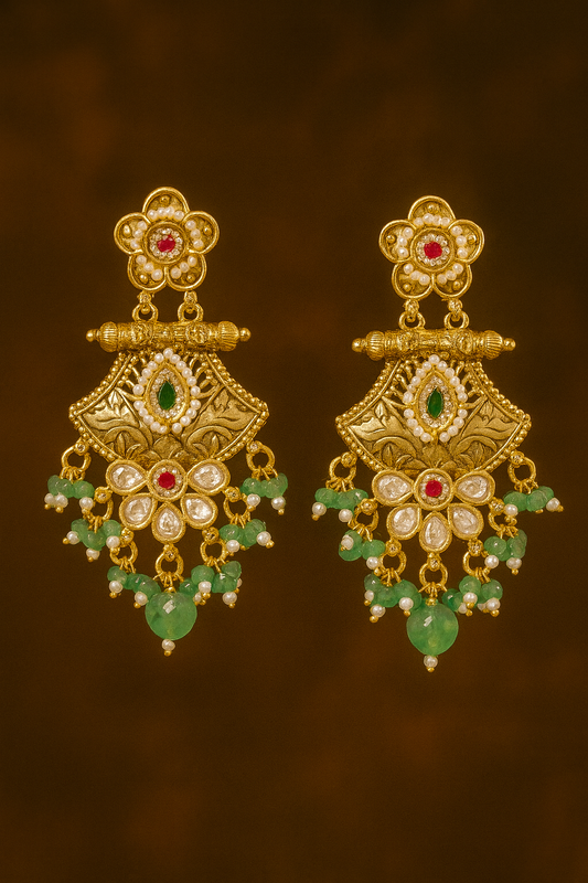 Royal Emerald Bloom Earrings