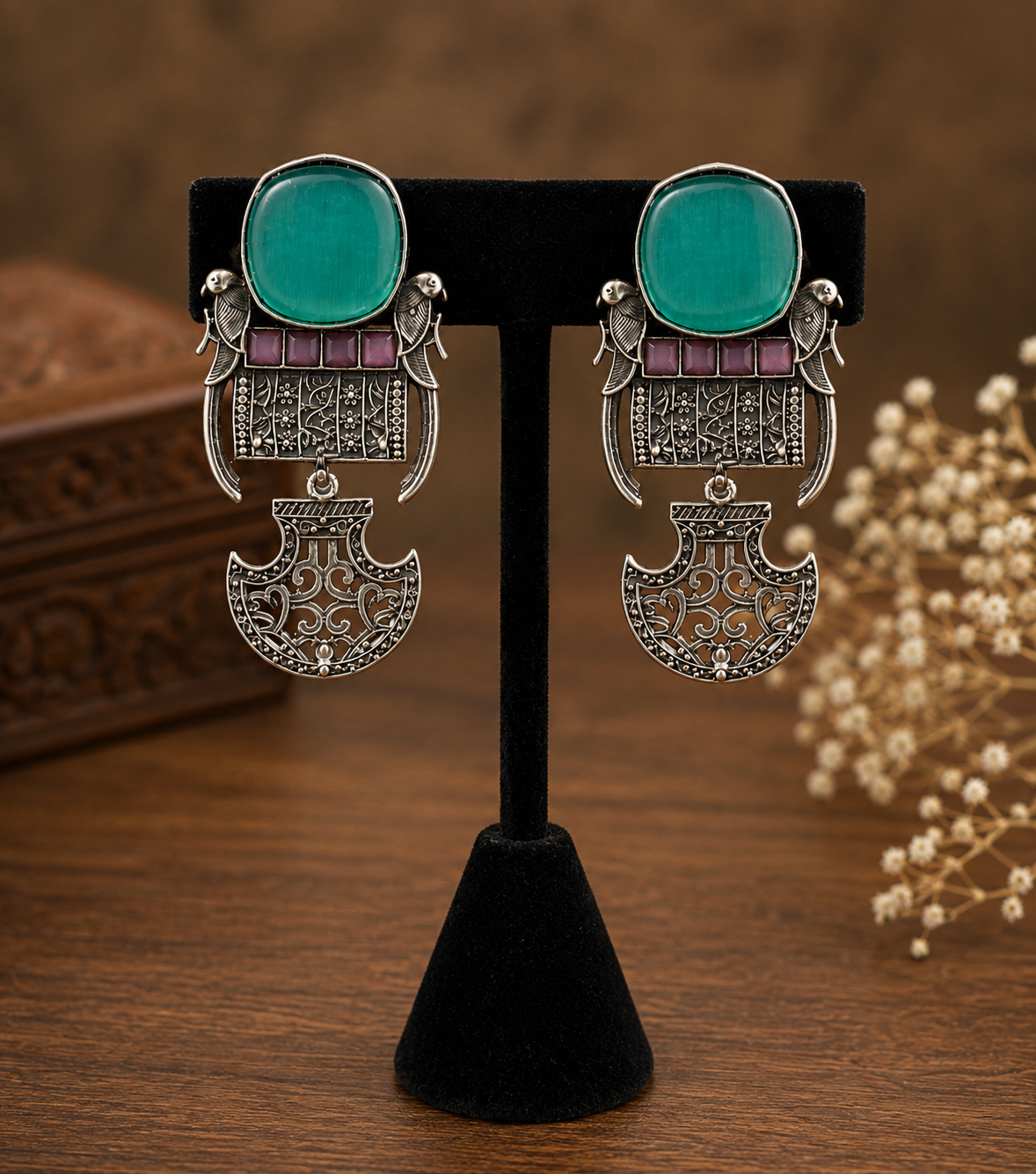 Emerald Heritage Drop Earrings