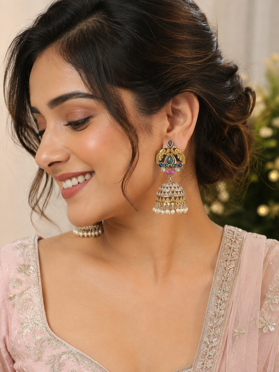 Royal Peacock Jhumka Earrings