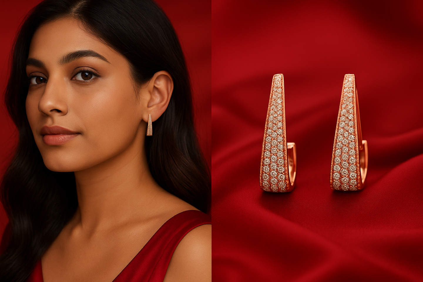 Rose Gold Sparkle Hoops