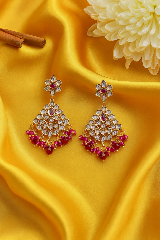 Royal Ruby Kundan Chandbalis