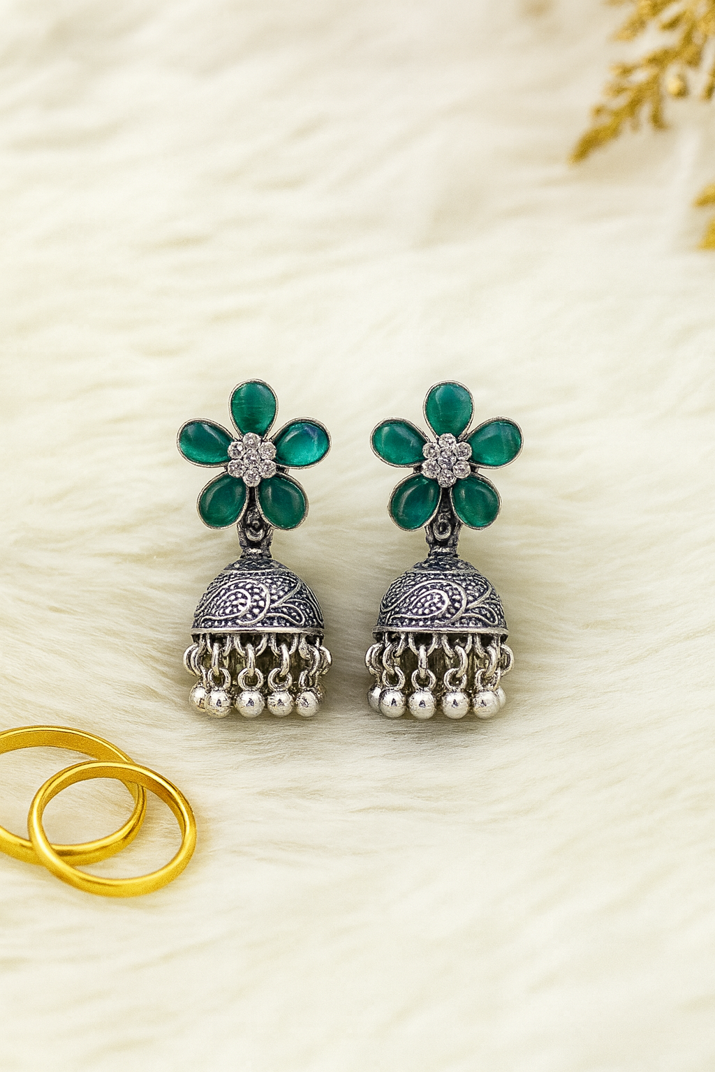 Emerald Bloom Oxidized Elegance