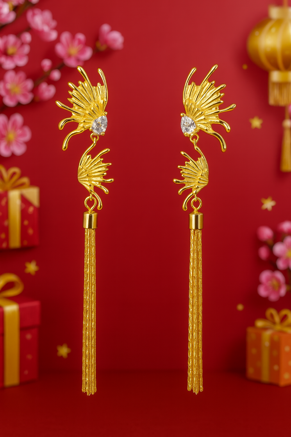 Golden Radiance Tassel Drops