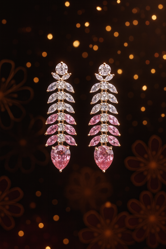 Rosé Cascade Drop Earrings