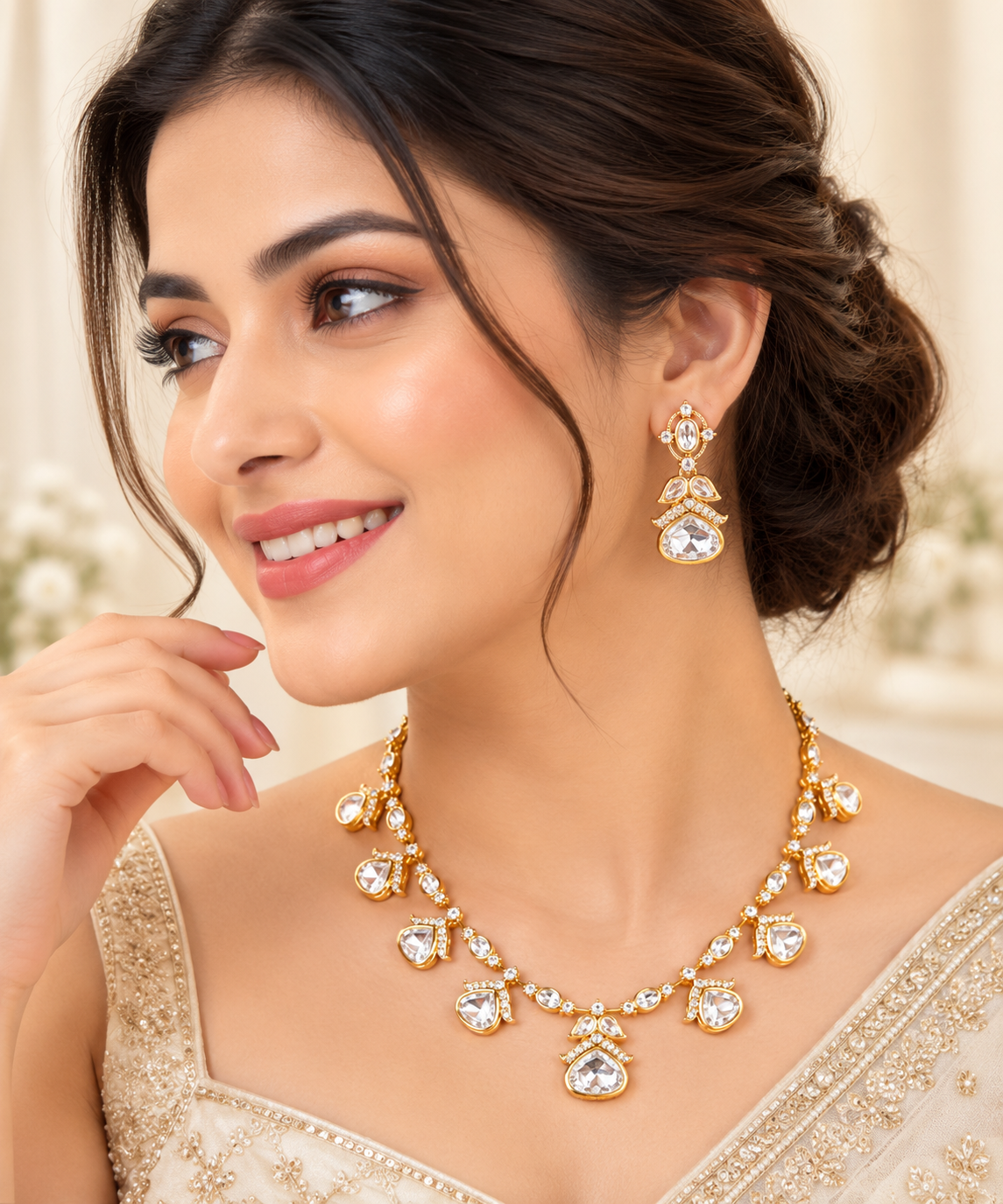 Celeste Gold Crystal Necklace Set