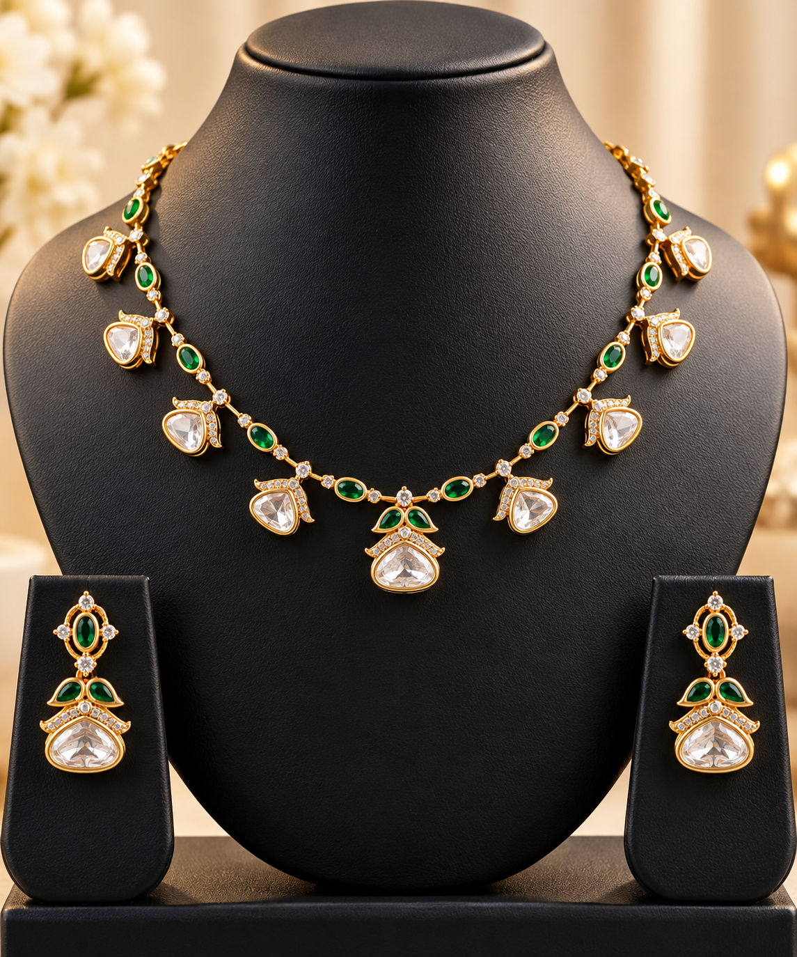 Emerald Radiance Crystal Necklace Set