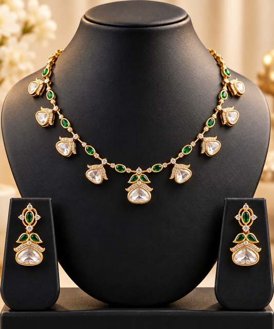 Emerald Radiance Crystal Necklace Set
