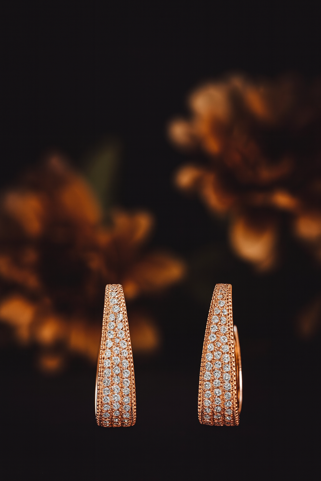 Rose Gold Sparkle Hoops