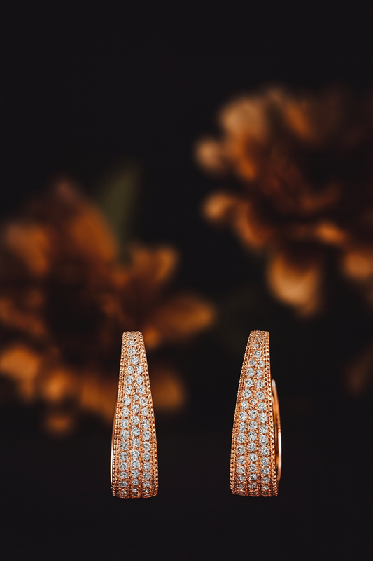 Rose Gold Sparkle Hoops