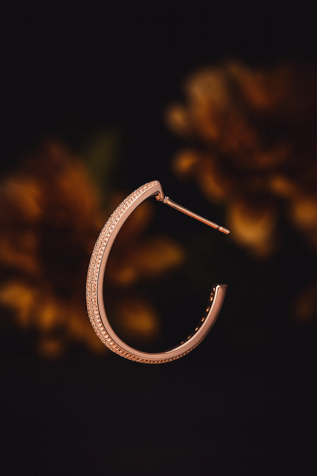 Rose Gold Sparkle Hoops