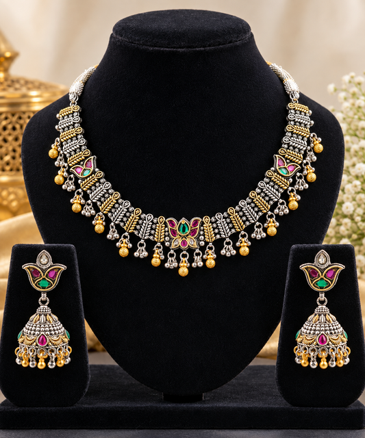 Emerald & Ruby Heritage Necklace Set