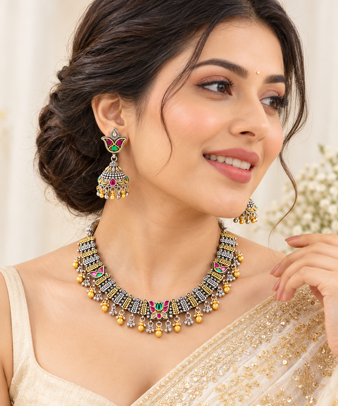 Emerald & Ruby Heritage Necklace Set