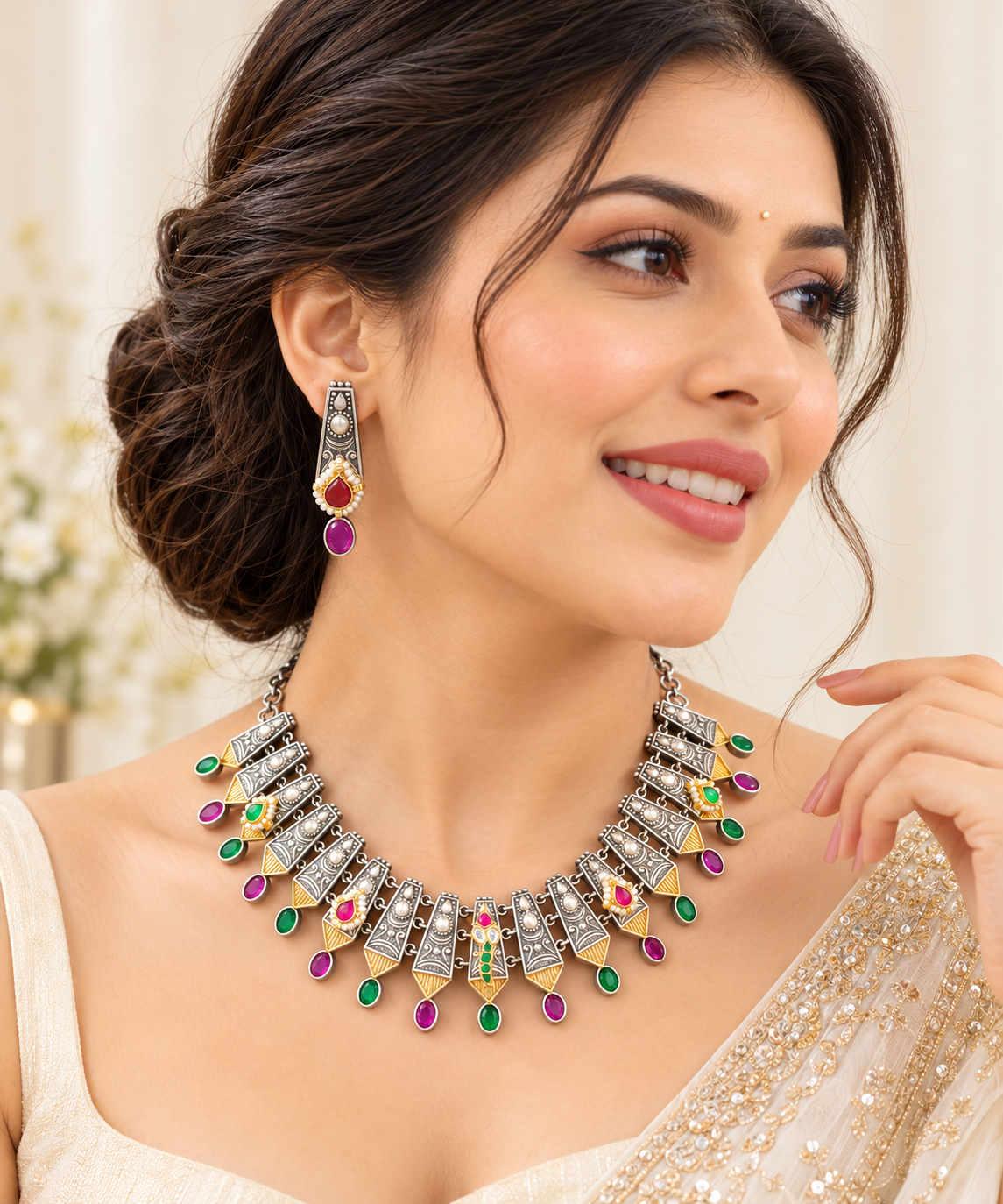 Royal Multicolor Tribal Necklace Set