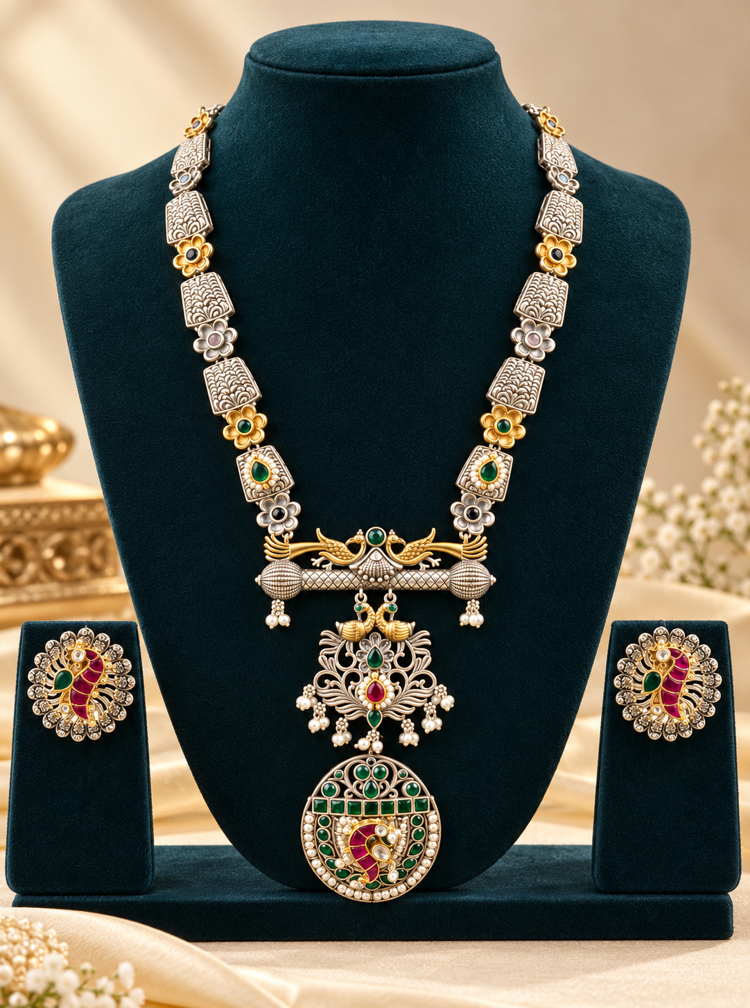 Royal Peacock Heritage Necklace Set