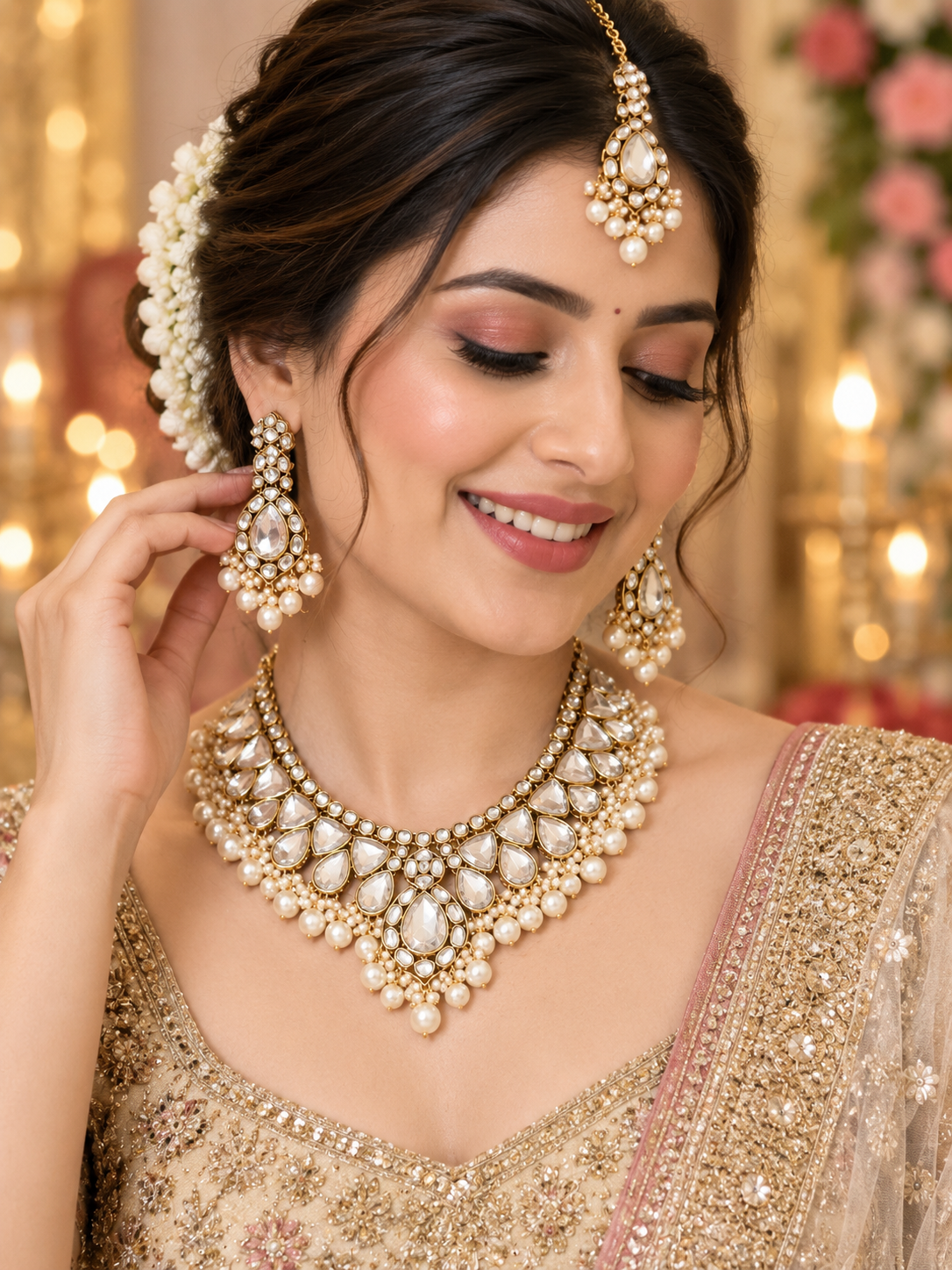 Royal Pearl Kundan Necklace Set