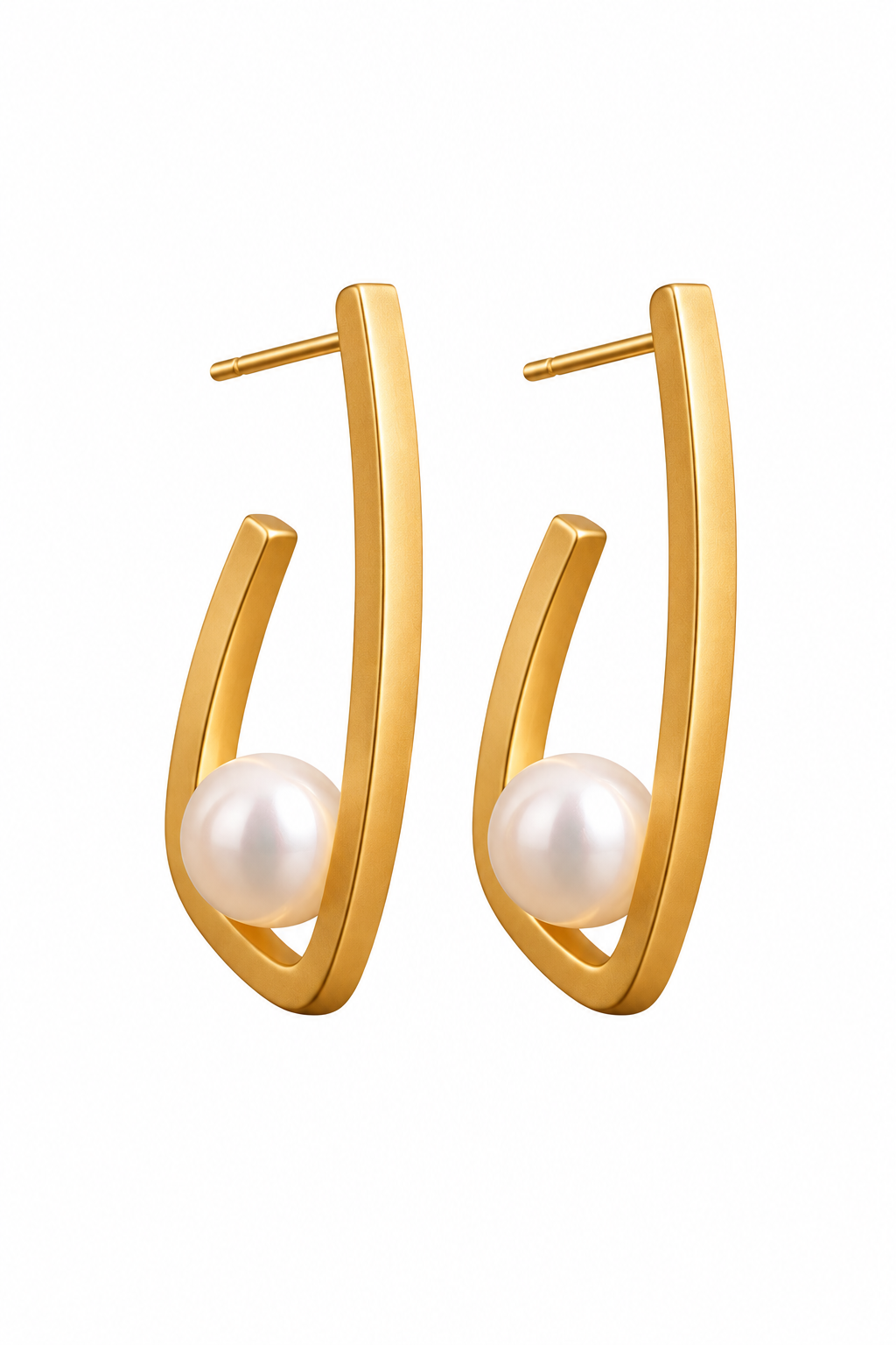 Golden Aura Pearl Hoops