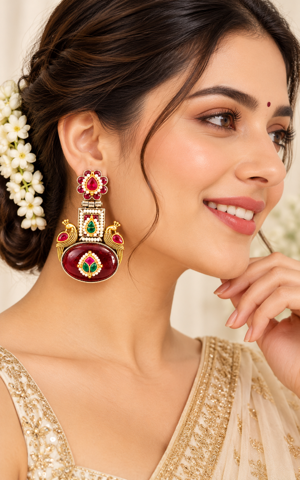 Ruby Emerald Heritage Dangler Earrings