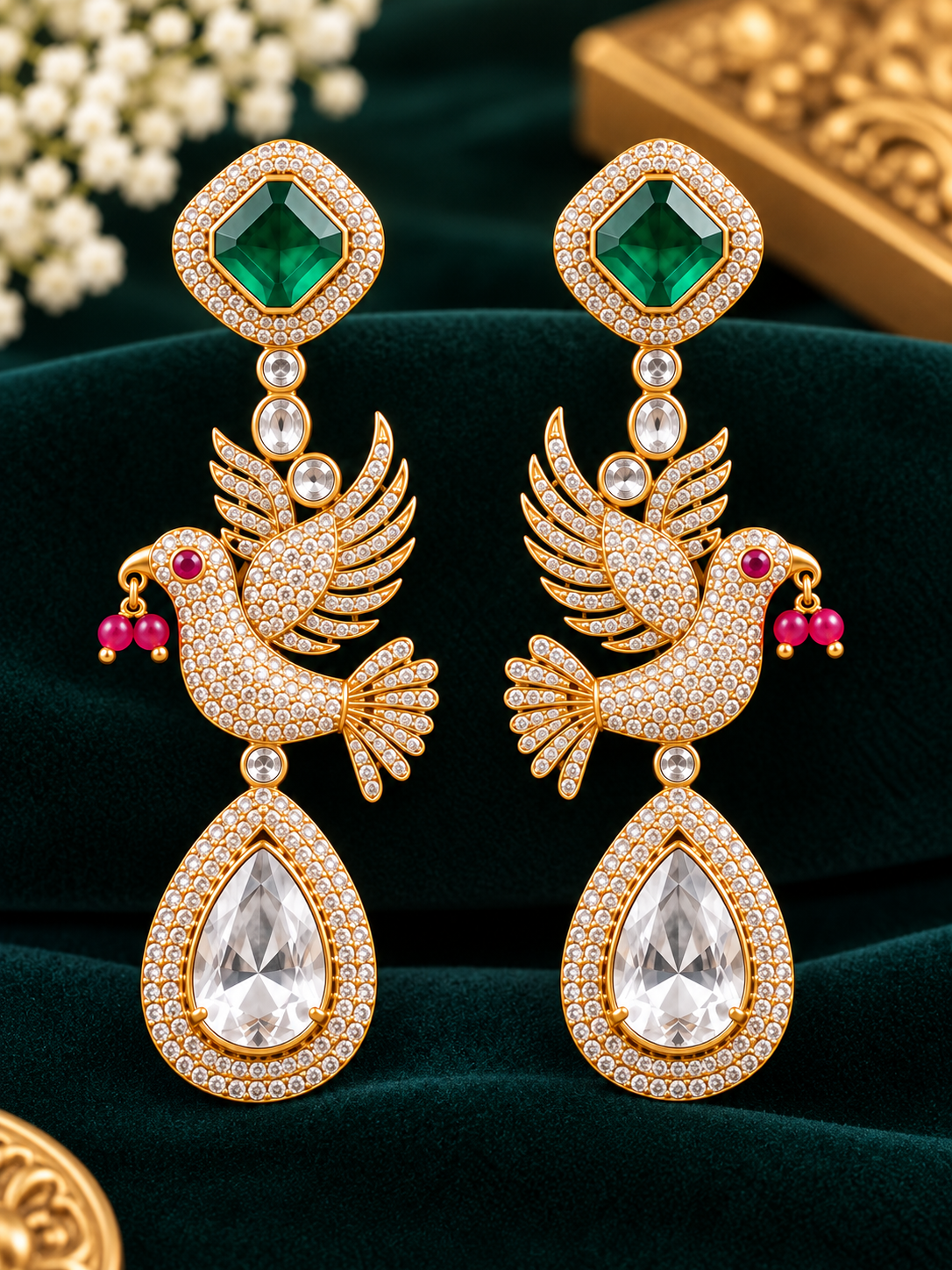 Emerald Heritage Statement Necklace Set