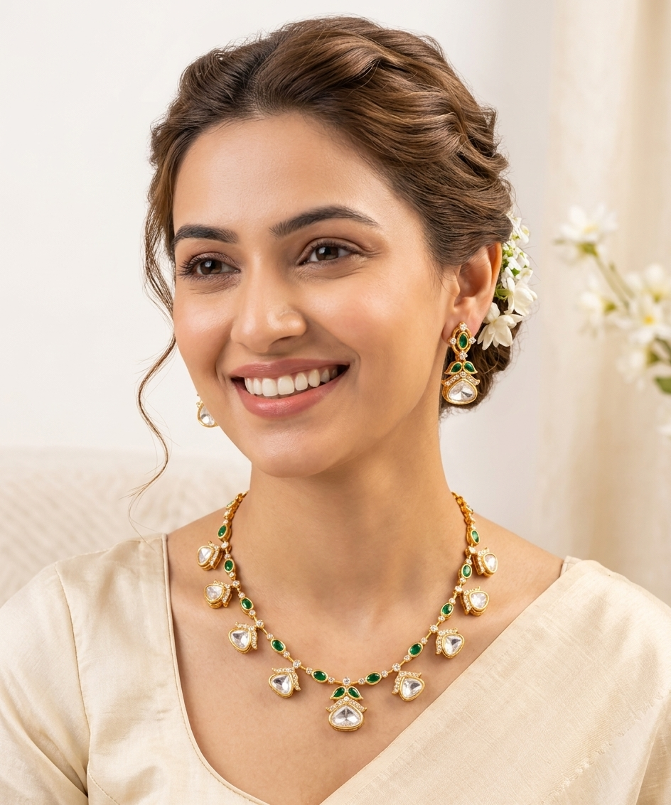 Emerald Radiance Crystal Necklace Set