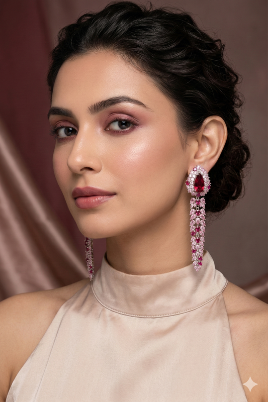 Pink Aura Statement Danglers