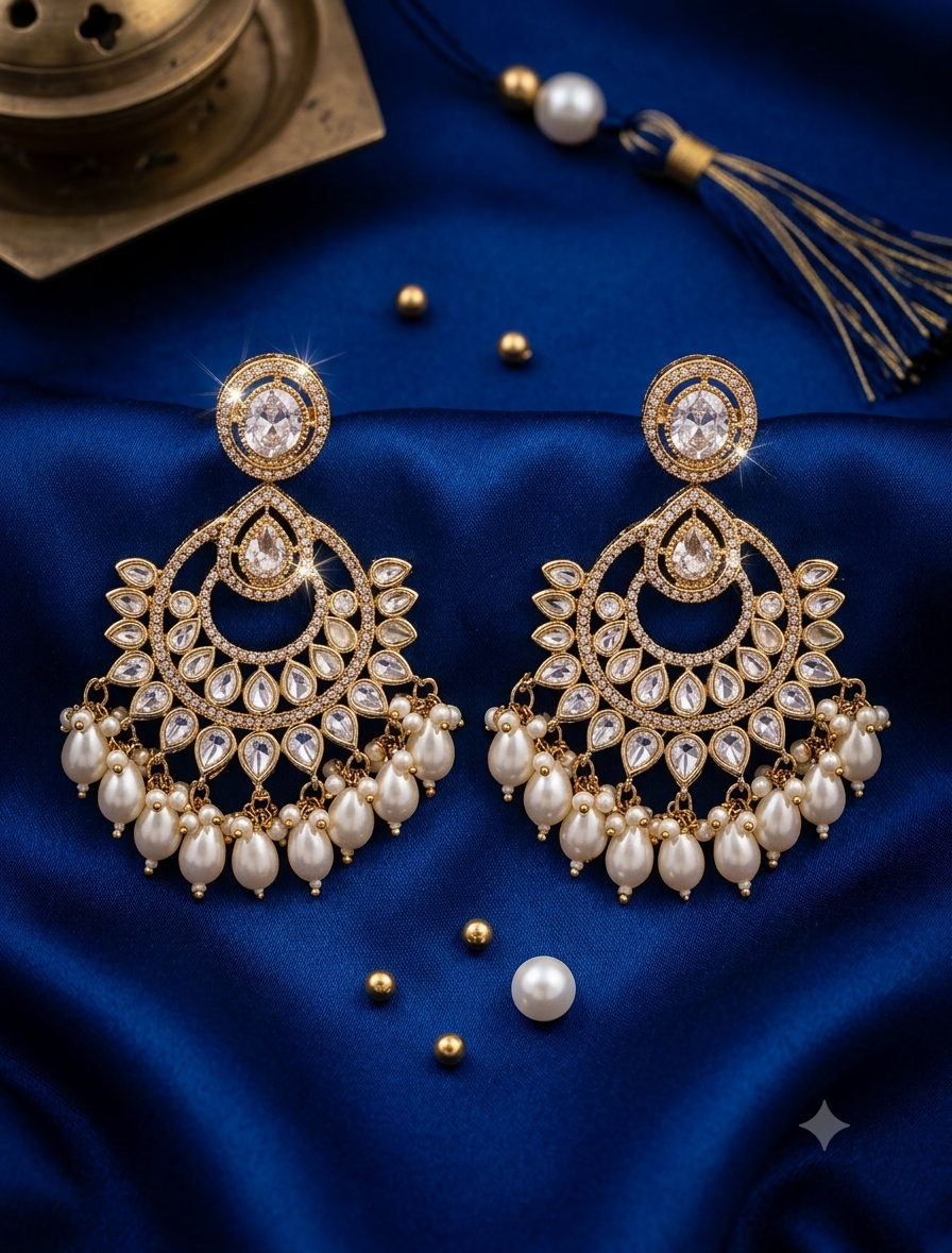 Pearl Crescent Earrings