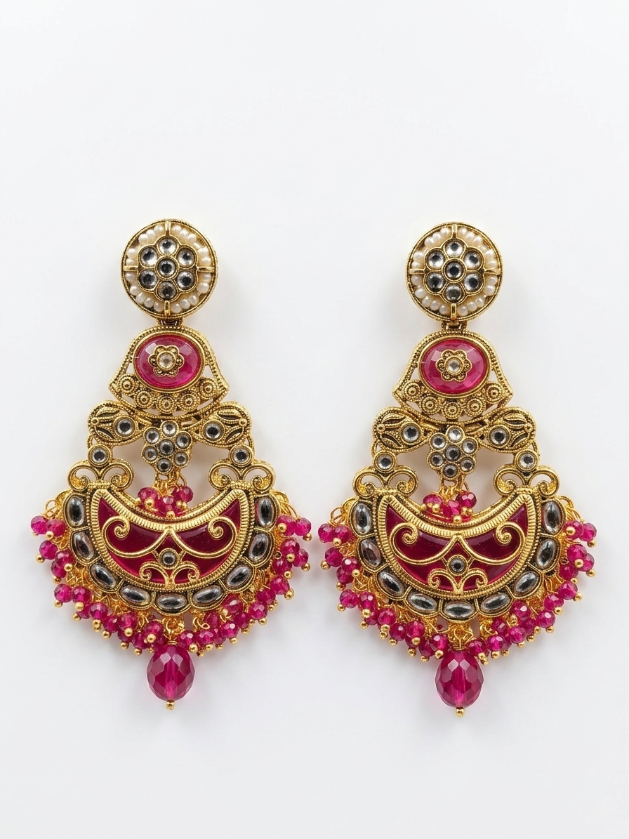 Rajwada Ruby Kundan Necklace Set
