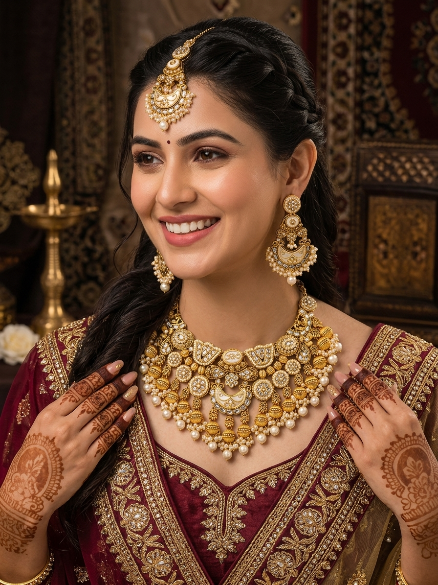Rajwada Kundan Pearl Heritage Set