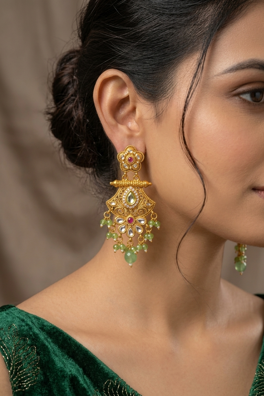 Royal Emerald Bloom Earrings