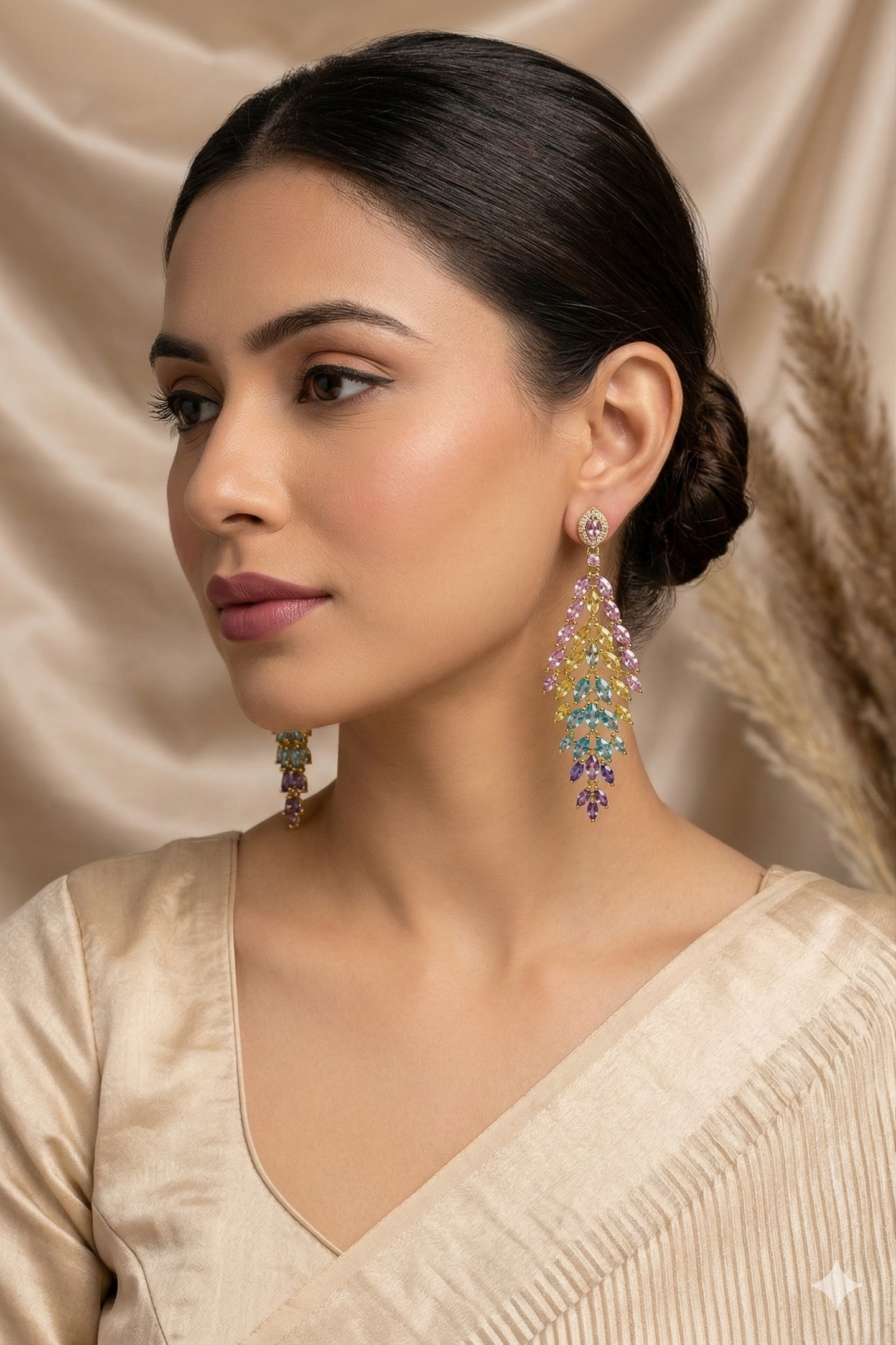 Aurora Leaf Cascade Earrings