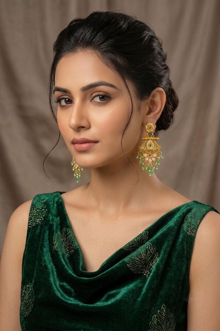 Royal Emerald Bloom Earrings