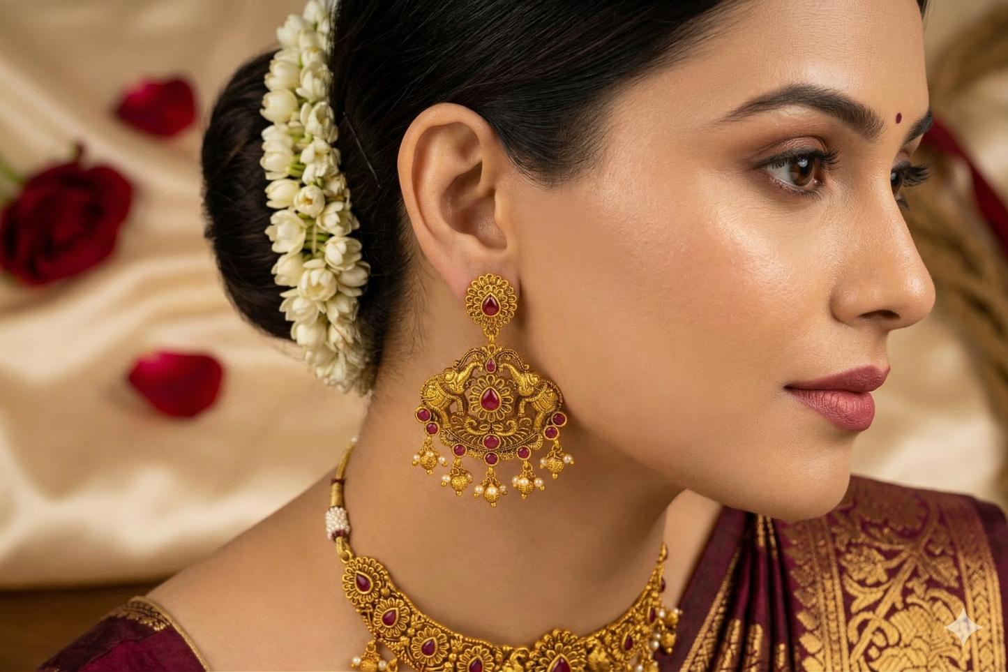 Regal Ruby Temple Jhumkas