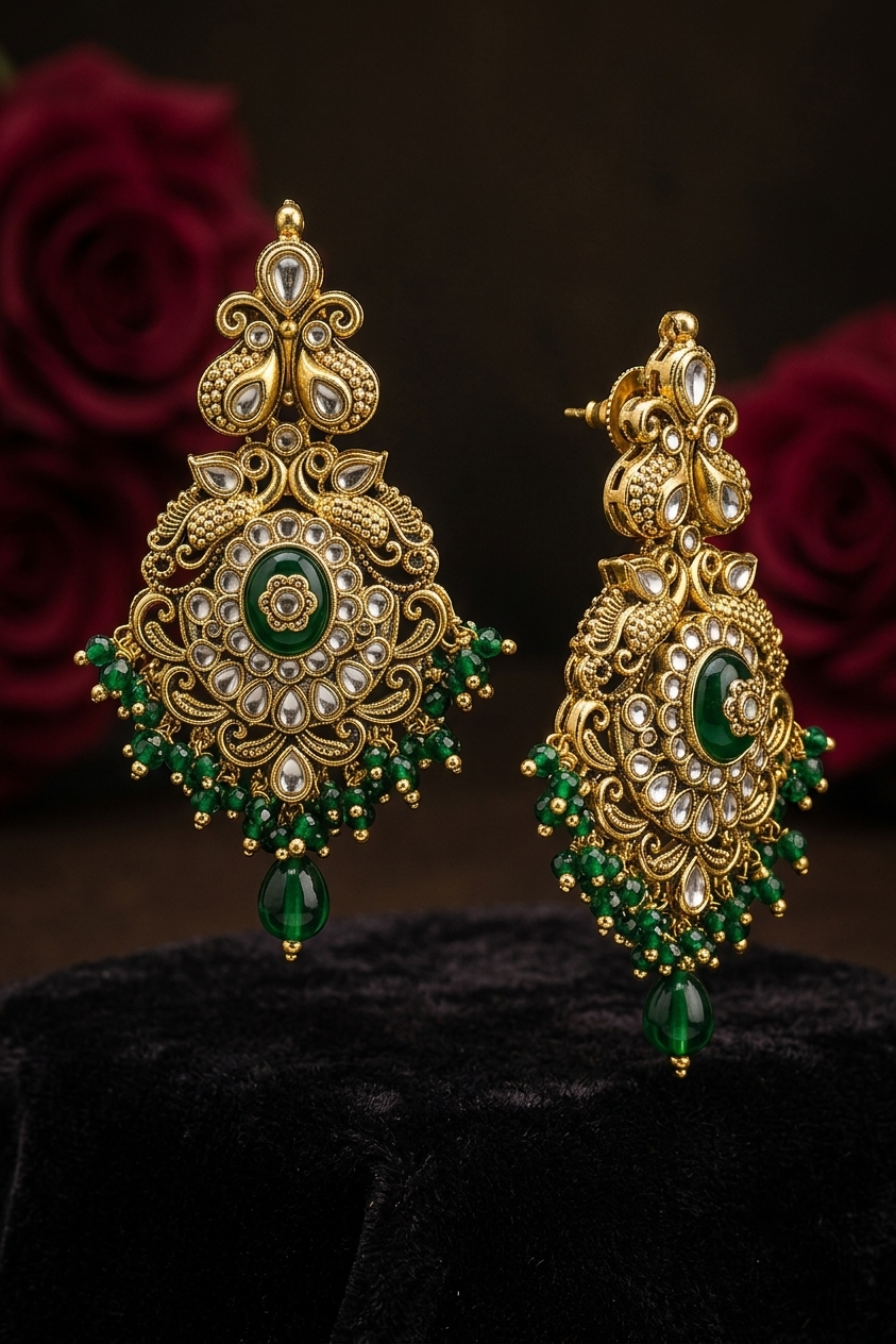 Emerald Peacock Heritage Necklace Set