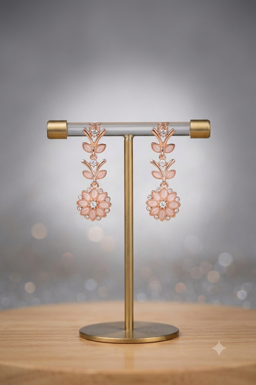 Peach Pink Petal Harmony Dangles