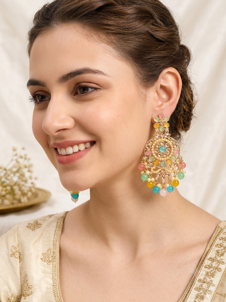 Multicolor Royal Chandelier Earrings