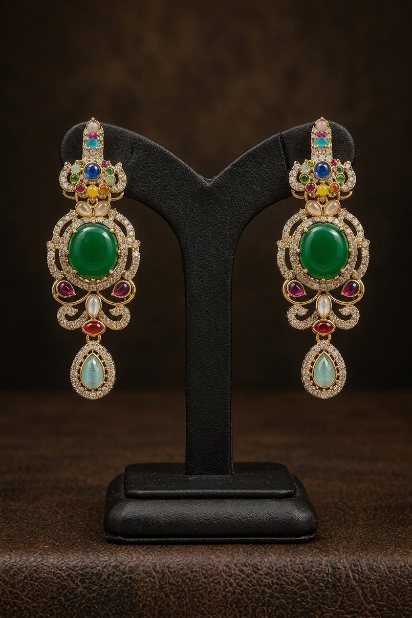 Sabyasachi Inspired Navratan Necklace Set