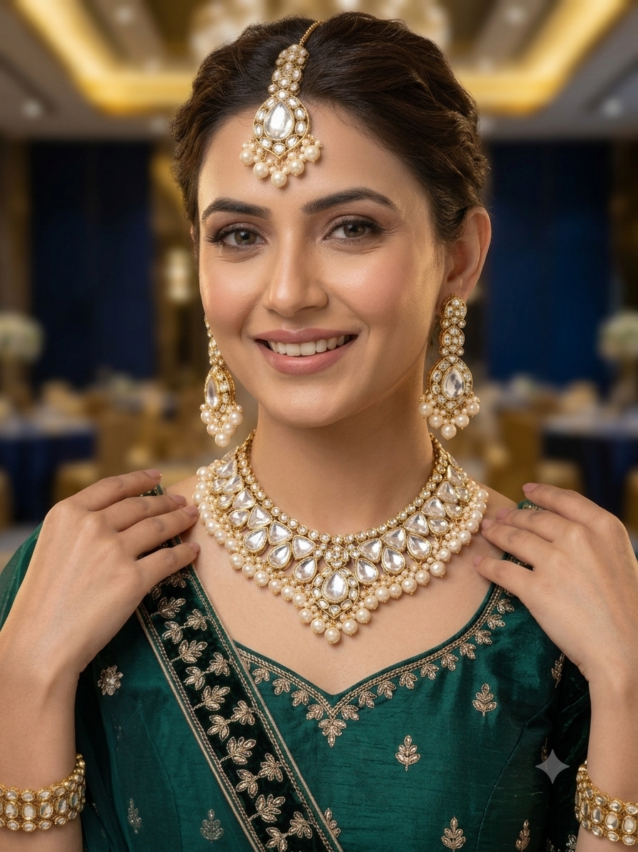 Royal Pearl Kundan Necklace Set