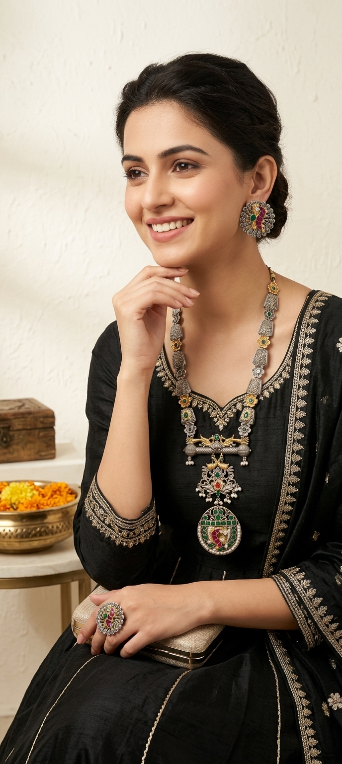 Royal Peacock Heritage Necklace Set