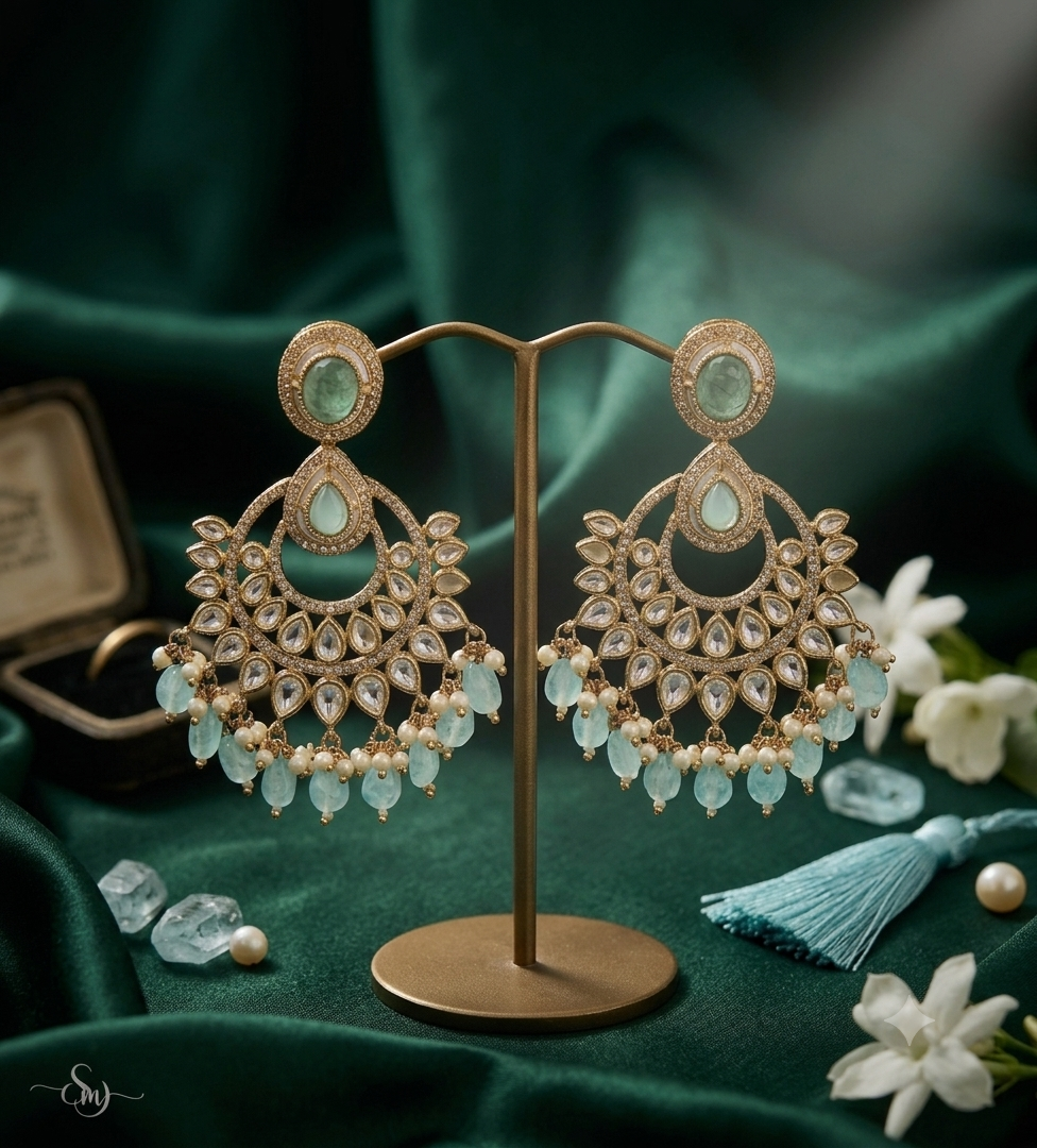 Turquoise Blue Crescent Earrings