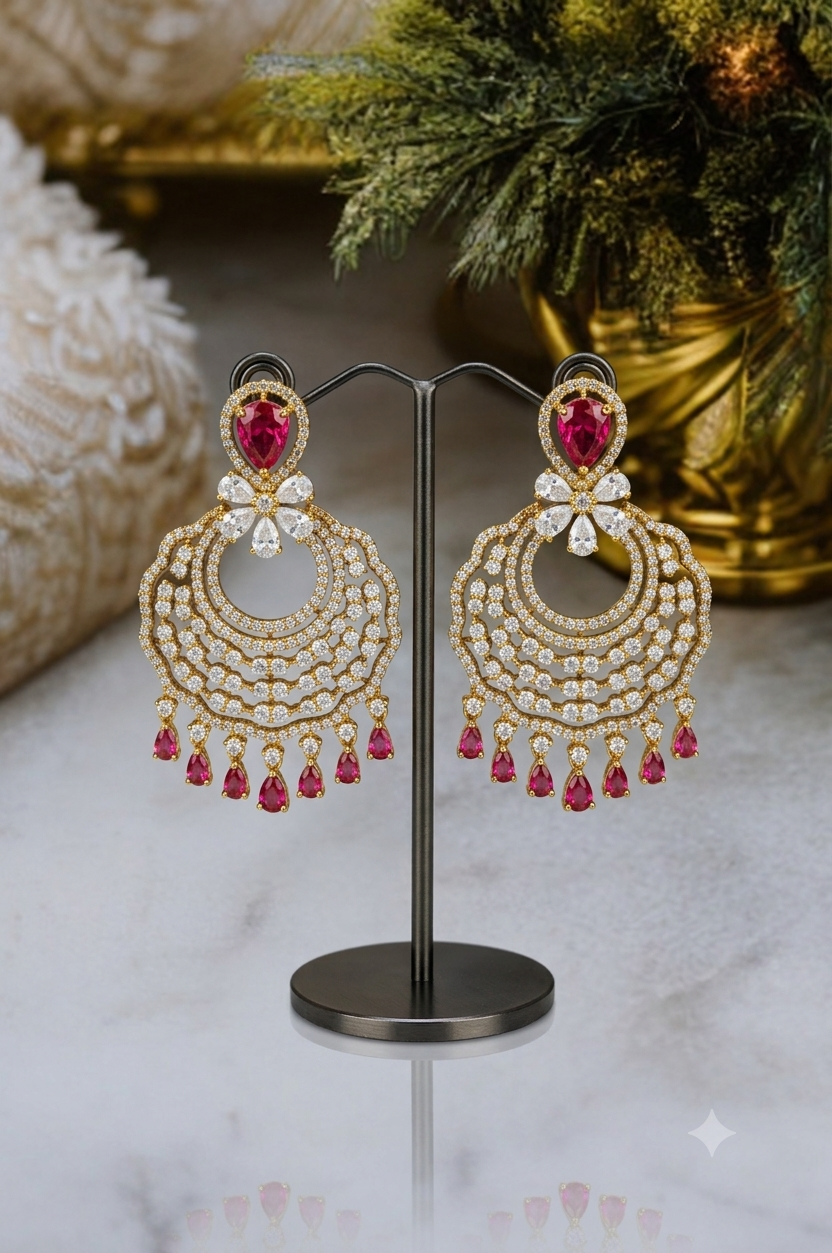 Ruby Red Chandelier Earrings