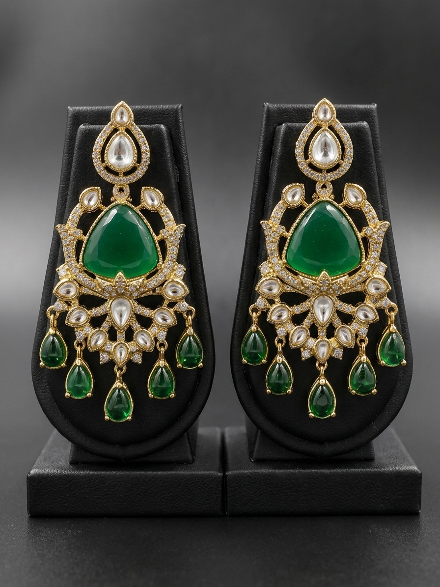 Emerald Royale Kundan Necklace Set