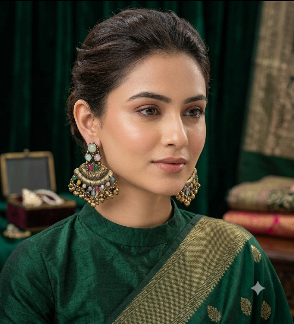 Navrang Noor Chandbali Earrings