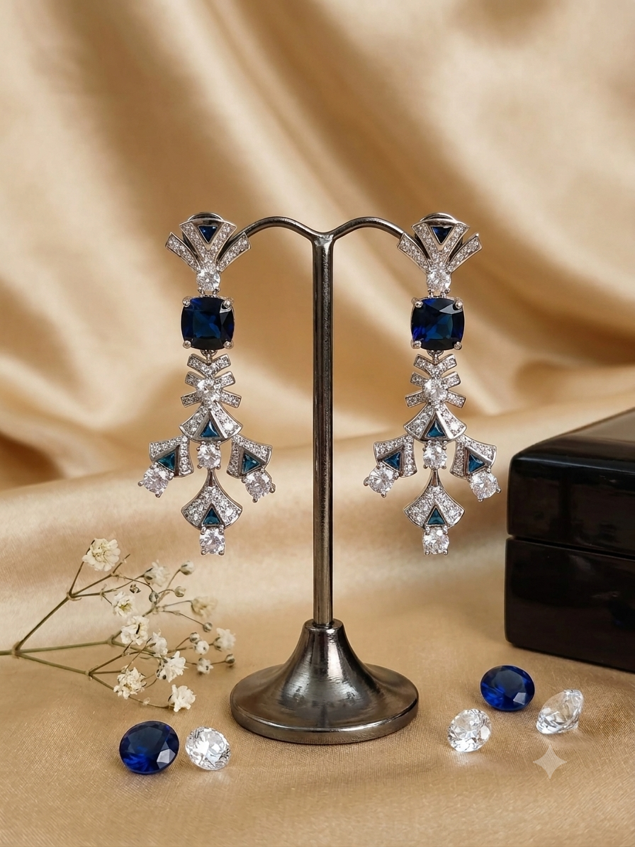 Noir Crystal Drop Earrings