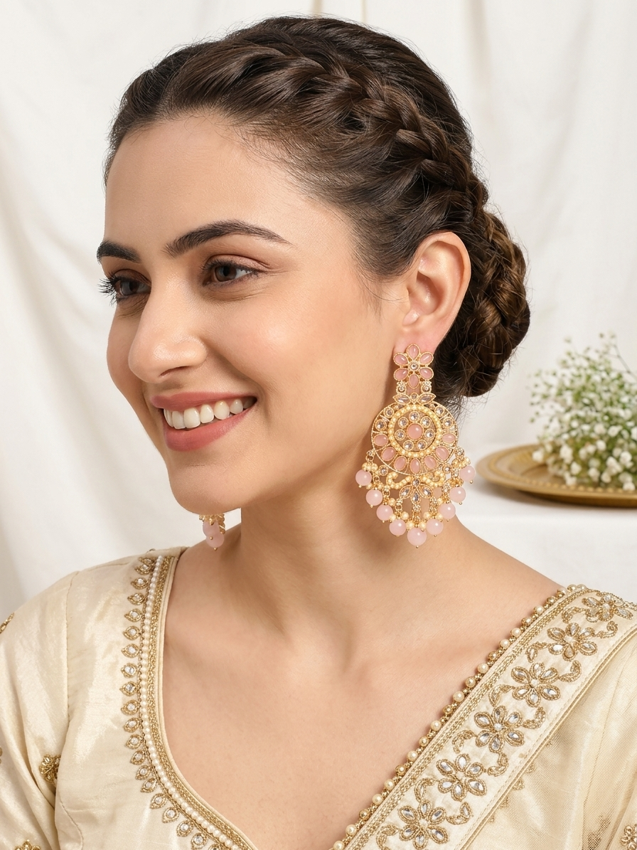 Pink Pearl Royale Chandelier Earrings