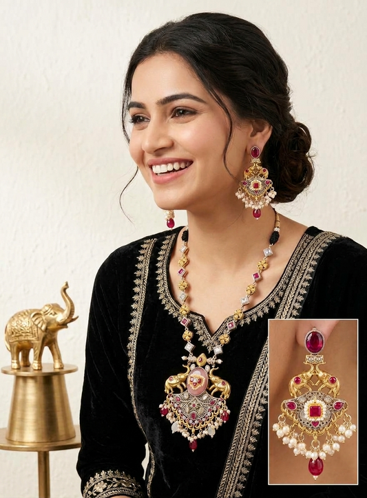 Ruby & Pearl Heritage Grand Necklace Set