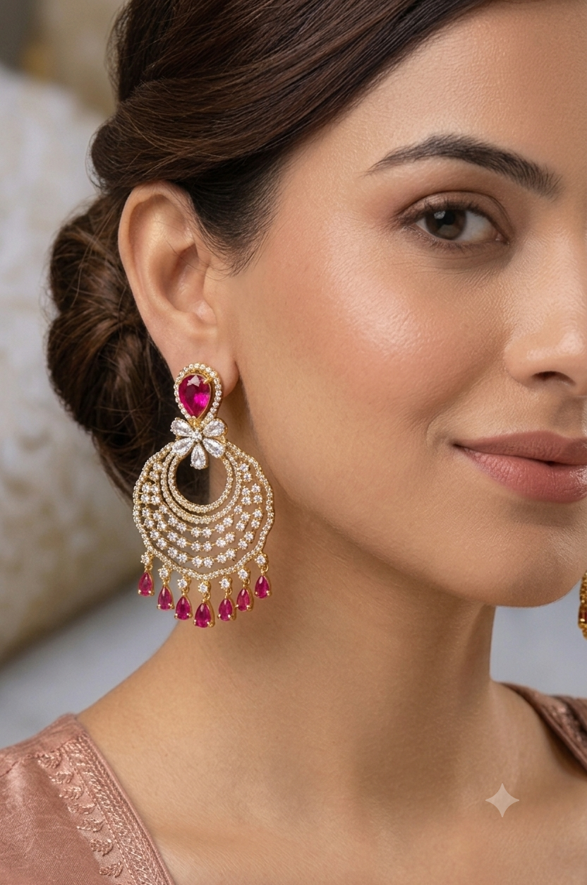 Ruby Red Chandelier Earrings